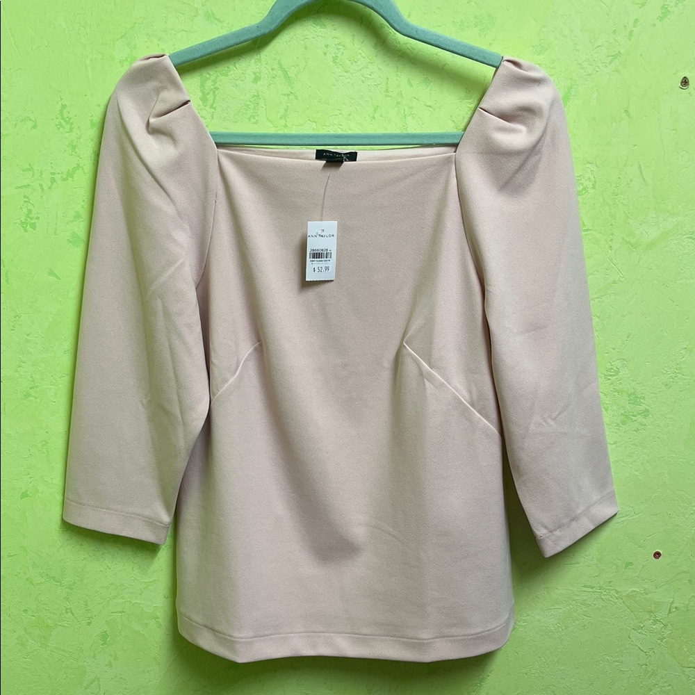 Ann Taylor Pink Square Neck Blouse Top Shirt